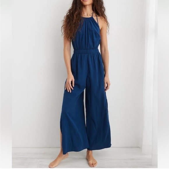 Aerie Slit Halter Jumpsuit Size Medium - Picture 3 of 4